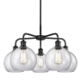 Innovations Lighting Athens 5 Light 26" Wide Chandelier Matte Black / Clear