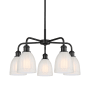 Innovations Lighting Brookfield 5 Light 24" Wide Chandelier Matte Black / White