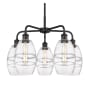 Innovations Lighting Vaz 5 Light 24" Wide Chandelier Matte Black / Clear