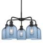 Innovations Lighting Bella 5 Light 24" Wide Chandelier Matte Black / Princess Blue