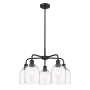 Innovations Lighting Bella 5 Light 24" Wide Chandelier Matte Black / Clear