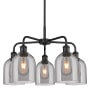 Innovations Lighting Bella 5 Light 24" Wide Chandelier Matte Black / Light Smoke