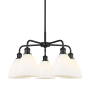 Innovations Lighting Bristol Glass 5 Light 26" Wide Chandelier Matte Black / Matte White