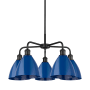 Innovations Lighting Ballston Dome 5 Light 26" Wide Chandelier Matte Black / Blue