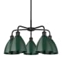 Innovations Lighting Ballston Dome 5 Light 26" Wide Chandelier Matte Black / Green