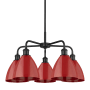 Innovations Lighting Ballston Dome 5 Light 26" Wide Chandelier Matte Black / Red