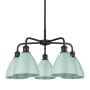 Innovations Lighting Ballston Dome 5 Light 26" Wide Chandelier Matte Black / Seafoam
