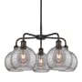 Innovations Lighting Athens Deco Swirl 5 Light 26" Wide Chandelier Oil Rubbed Bronze / Light Smoke Deco Swirl