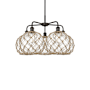 Innovations Lighting Farmhouse Rope 5 Light 29" Wide Chandelier Oil Rubbed Bronze / Clear Glass with Brown Rope