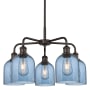 Innovations Lighting Bella 5 Light 24" Wide Chandelier Oil Rubbed Bronze / Princess Blue