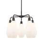 Innovations Lighting Cindyrella 5 Light 25" Wide Chandelier Oil Rubbed Bronze / Cased Matte White