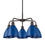 Innovations Lighting Ballston Dome 5 Light 26" Wide Chandelier Oil Rubbed Bronze / Blue