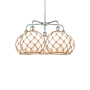 Innovations Lighting Farmhouse Rope 5 Light 29" Wide Chandelier Polished Chrome / White Glass with Brown Rope