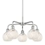 Innovations Lighting White Mouchette 5 Light 24" Wide Chandelier Polished Chrome / White Mouchette