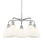 Innovations Lighting Bristol Glass 5 Light 26" Wide Chandelier Polished Chrome / Matte White