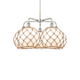 Innovations Lighting Farmhouse Rope 5 Light 29" Wide Chandelier Polished Nickel / White Glass with Brown Rope