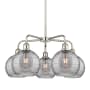 Innovations Lighting Athens Deco Swirl 5 Light 26" Wide Chandelier Polished Nickel / Light Smoke Deco Swirl