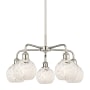 Innovations Lighting White Mouchette 5 Light 24" Wide Chandelier Polished Nickel / White Mouchette