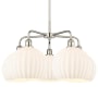 Innovations Lighting White Venetian 5 Light 28" Wide Chandelier Polished Nickel / White Venetian
