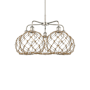 Innovations Lighting Farmhouse Rope 5 Light 29" Wide Chandelier Polished Nickel / Clear Glass with Brown Rope