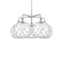 Innovations Lighting Farmhouse Rope 5 Light 29" Wide Chandelier Polished Nickel / Clear Glass with White Rope