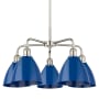 Innovations Lighting Ballston Dome 5 Light 26" Wide Chandelier Polished Nickel / Blue