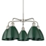 Innovations Lighting Ballston Dome 5 Light 26" Wide Chandelier Polished Nickel / Green