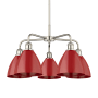 Innovations Lighting Ballston Dome 5 Light 26" Wide Chandelier Polished Nickel / Red