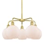 Innovations Lighting Athens 5 Light 26" Wide Chandelier Satin Gold / Matte White