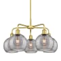 Innovations Lighting Athens Deco Swirl 5 Light 26" Wide Chandelier Satin Gold / Light Smoke Deco Swirl