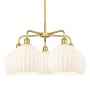 Innovations Lighting White Venetian 5 Light 28" Wide Chandelier Satin Gold / White Venetian