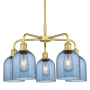 Innovations Lighting Bella 5 Light 24" Wide Chandelier Satin Gold / Princess Blue