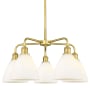 Innovations Lighting Bristol Glass 5 Light 26" Wide Chandelier Satin Gold / Matte White