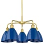 Innovations Lighting Ballston Dome 5 Light 26" Wide Chandelier Satin Gold / Blue
