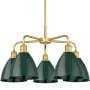 Innovations Lighting Ballston Dome 5 Light 26" Wide Chandelier Satin Gold / Green