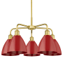 Innovations Lighting Ballston Dome 5 Light 26" Wide Chandelier Satin Gold / Red