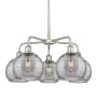 Innovations Lighting Athens Deco Swirl 5 Light 26" Wide Chandelier Satin Nickel / Light Smoke Deco Swirl