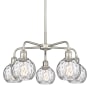 Innovations Lighting Athens Water Glass 5 Light 24" Wide Chandelier Satin Nickel / Clear Water Glass