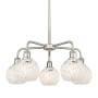 Innovations Lighting White Mouchette 5 Light 24" Wide Chandelier Satin Nickel / White Mouchette