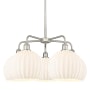 Innovations Lighting White Venetian 5 Light 28" Wide Chandelier Satin Nickel / White Venetian