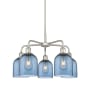 Innovations Lighting Bella 5 Light 24" Wide Chandelier Satin Nickel / Princess Blue