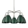 Innovations Lighting Ballston Dome 5 Light 26" Wide Chandelier Satin Nickel / Green