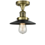 Innovations Lighting Railroad 7" Wide Semi-Flush Ceiling Fixture Antique Brass / Matte Black