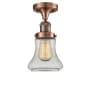 Innovations Lighting Bellmont Single Light 6" Wide Semi-Flush Ceiling Fixture Antique Copper / Seedy
