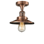 Innovations Lighting Railroad 7" Wide Semi-Flush Ceiling Fixture Antique Copper / Metal Shade