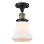 Innovations Lighting Bellmont Single Light 6" Wide Semi-Flush Ceiling Fixture Black / Antique Brass / Matte White