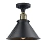 Innovations Lighting Briarcliff 10" Wide Semi-Flush Ceiling Fixture Black Antique Brass / Matte Black