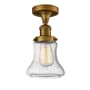 Innovations Lighting Bellmont Single Light 6" Wide Semi-Flush Ceiling Fixture Brushed Brass / Seedy