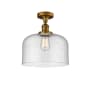 Innovations Lighting X-Large Bell 12" Wide Semi-Flush Ceiling Fixture with 12" Height Brushed Brass / Seedy
