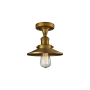 Innovations Lighting Railroad 7" Wide Semi-Flush Ceiling Fixture Brushed Brass / Metal Shade